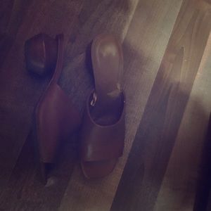 Zara mules with wooden heel